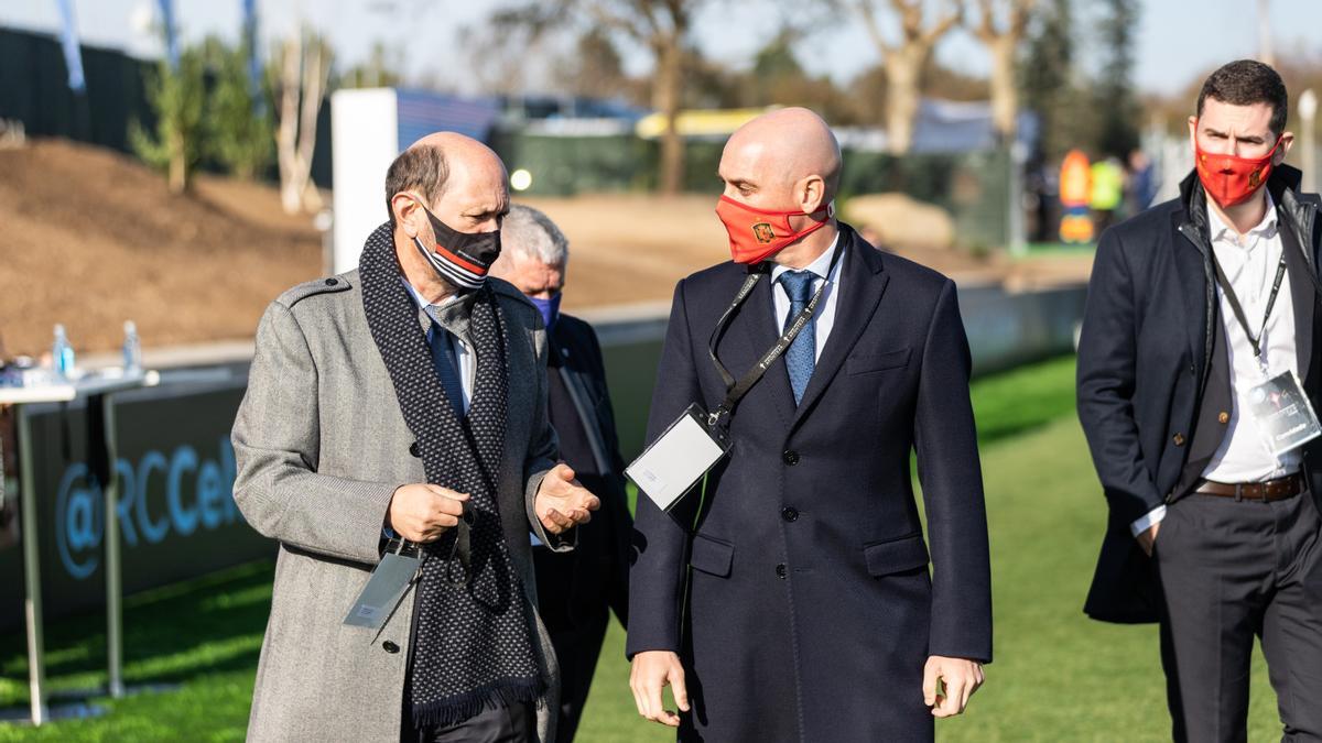 Louzán y Rubiales, durante una visita a Galicia.