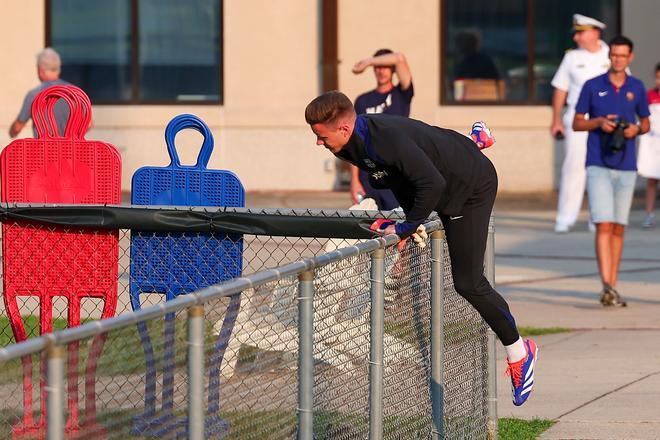 Así ha sido el entrenamiento del Barça en la Base Naval de la Marina de Annapolis para preparar el clásico