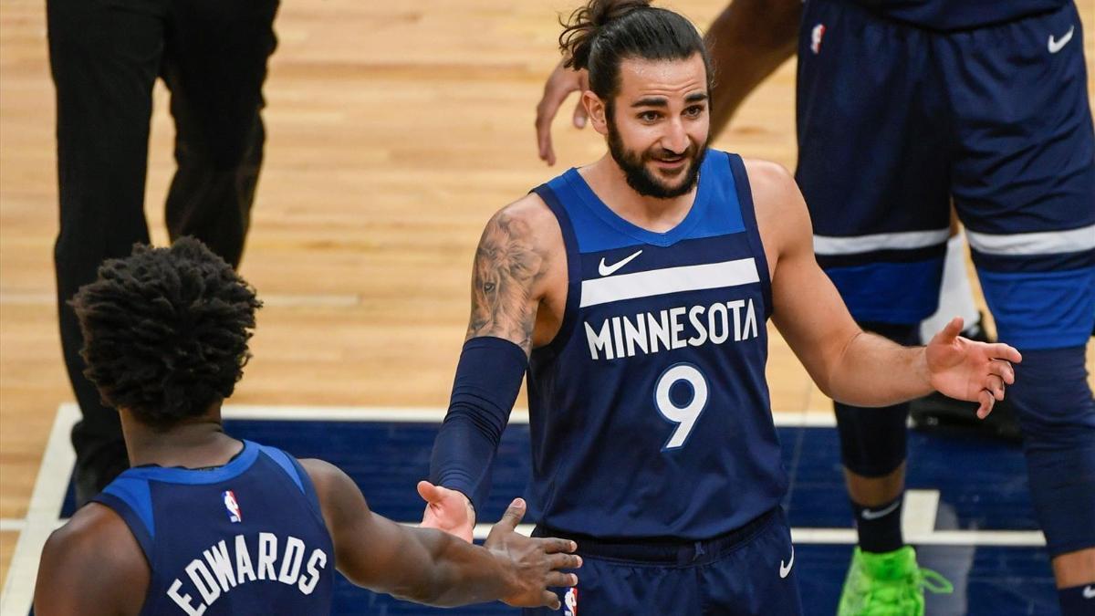 Ricky Rubio junto a Anthony Edwards, número 1 del Draft