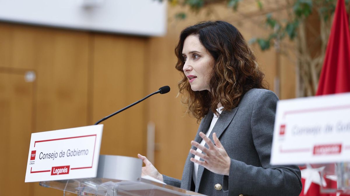 Isabel Díaz Ayuso esta mañana en Leganés.