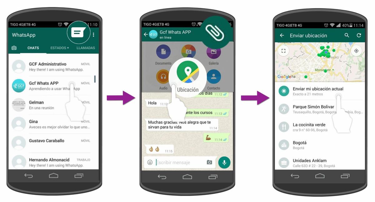 Ubicación en tiempo real en Whatsapp.