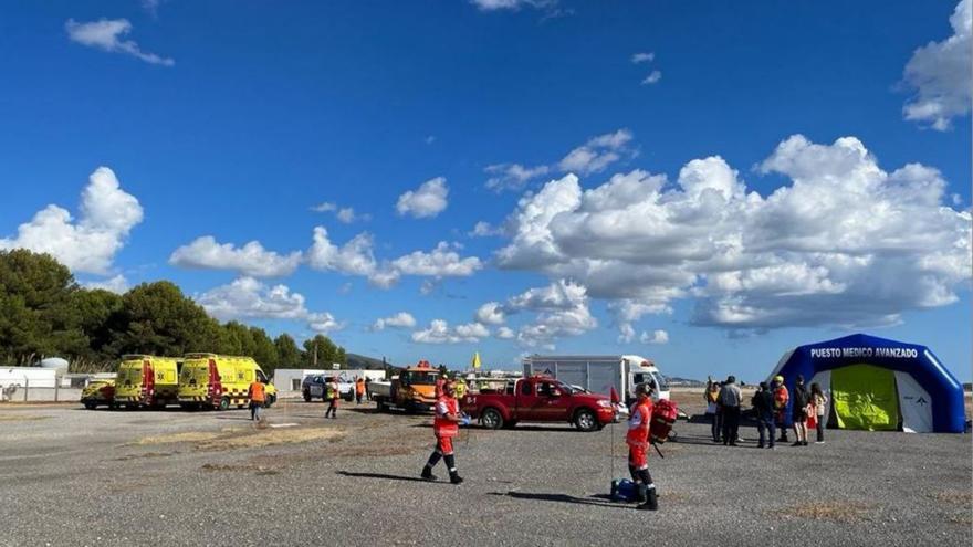 Simulacro de un accidente de avión en el aeropuerto de Ibiza