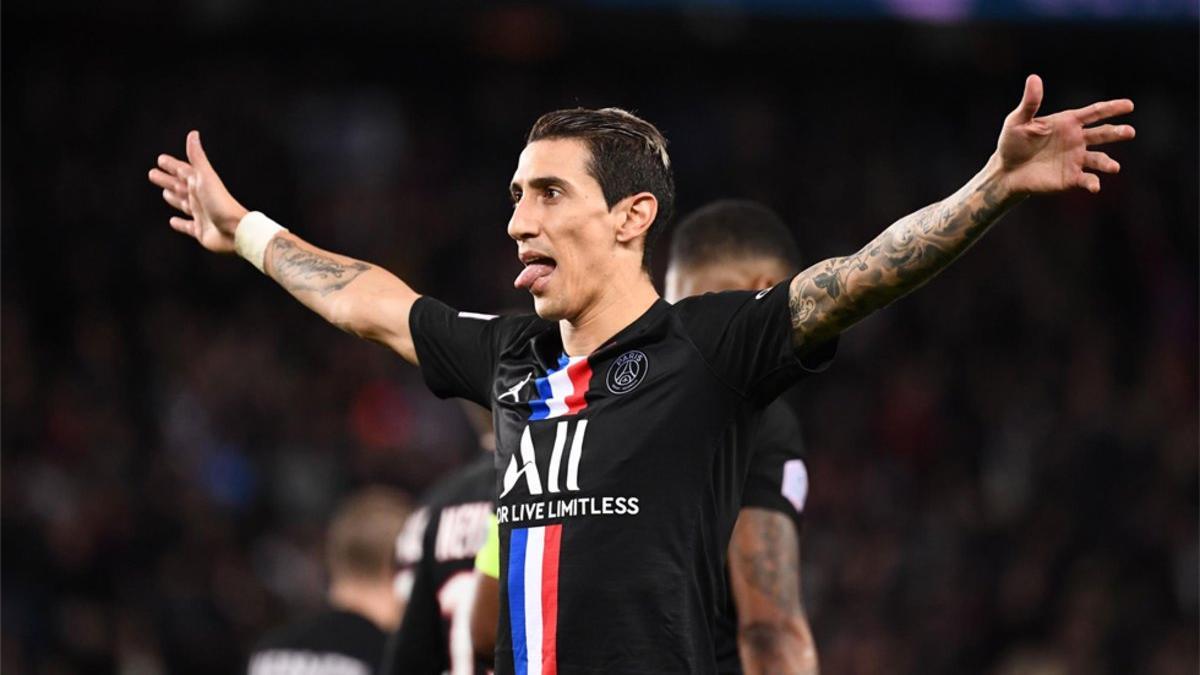 Di María, celebrando un gol con el PSG