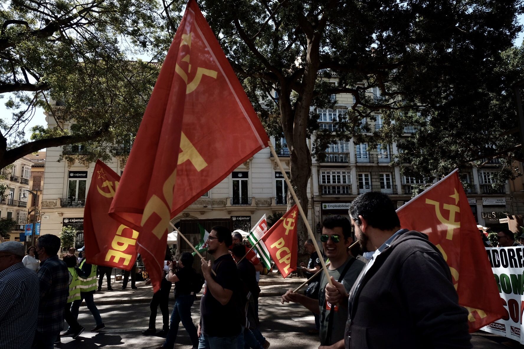 Las imágenes de la manifestación del 1 de mayo en Málaga