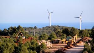El parque eólico del Perelló recientemente repotenciado.