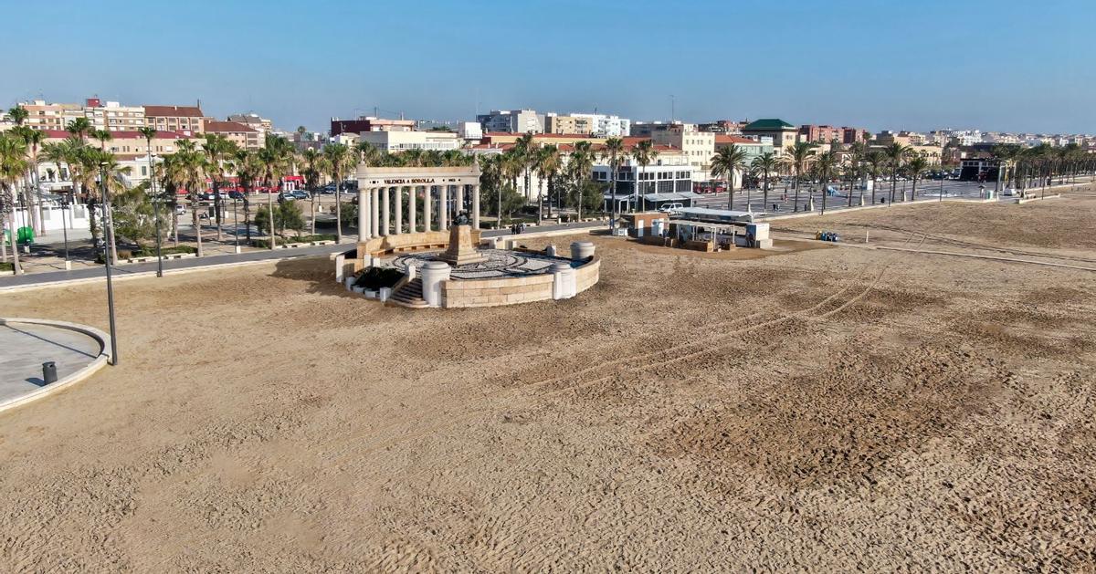 Figuración del monumento de Sorolla en la playa del Cabanyal