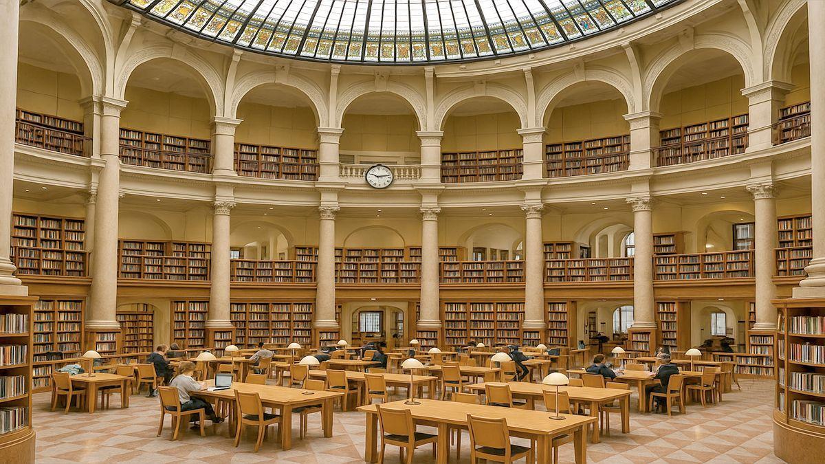 Figuración de la biblioteca propuesta en el Edificio de Correos