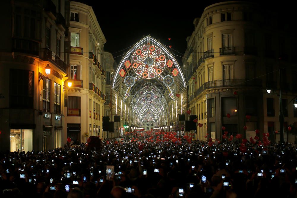 Así han cambiado las luces de Navidad en Málaga desde 2012