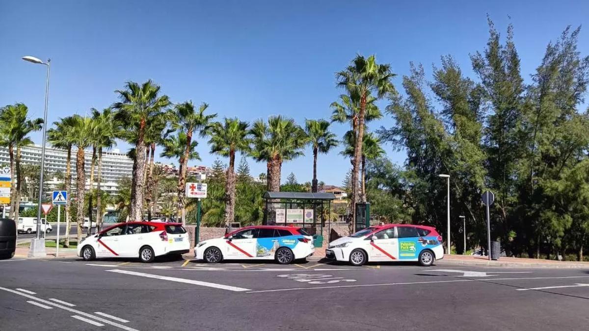 Imagen de archivo de taxis en San Agustín, en San Bartolomé de Tirajana.