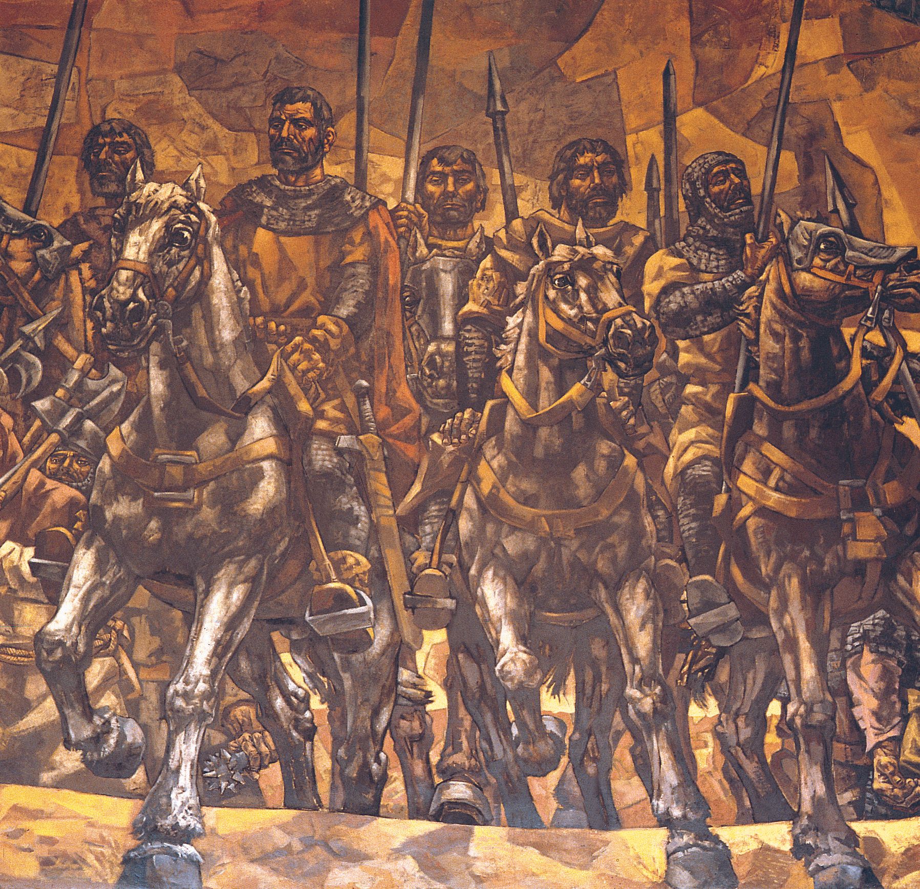El Cid y sus hombres, mural de Vela Zanetti en el Palacio de la Diputación, en Burgos