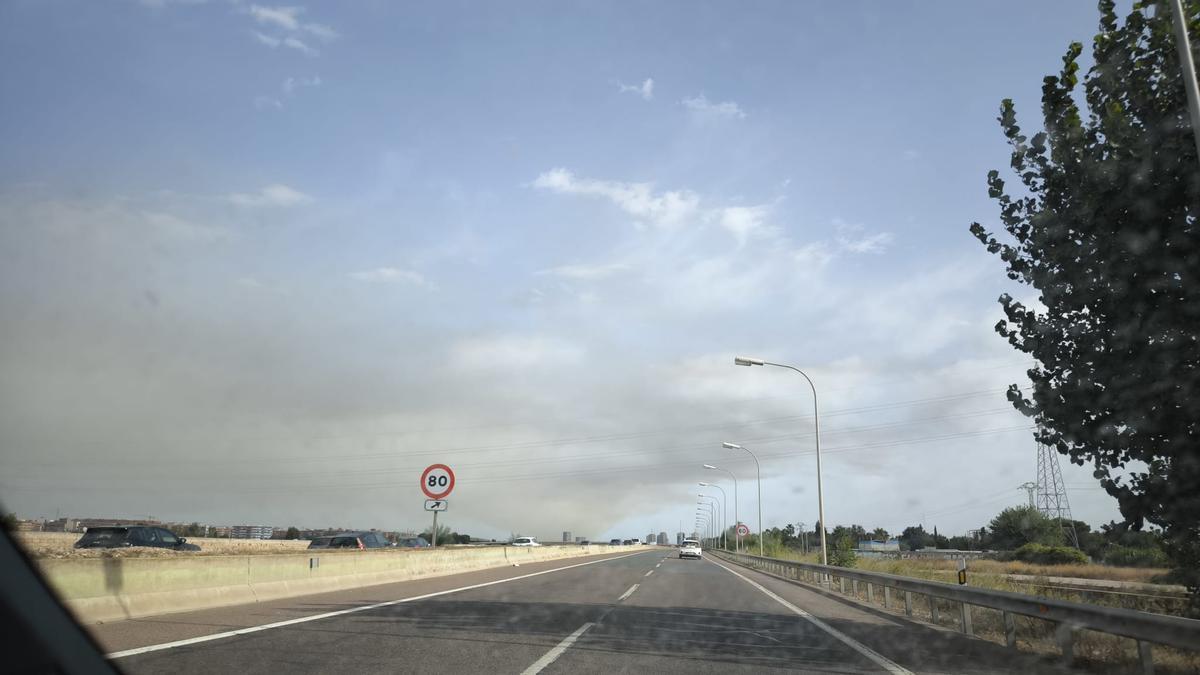 El humo desde la V-30.