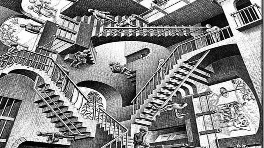 Una de las obras de Escher que conforman la muestra.