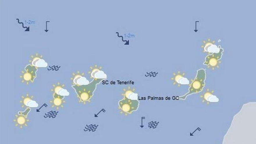 Un sábado con pocas nubes pero vientos localmente fuertes