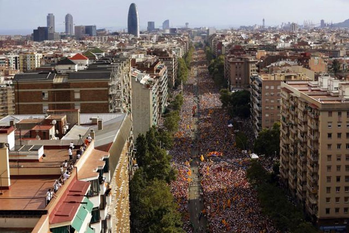 La Meridiana s’ha vist desbordada aquest divendres per la celebració de la Diada.