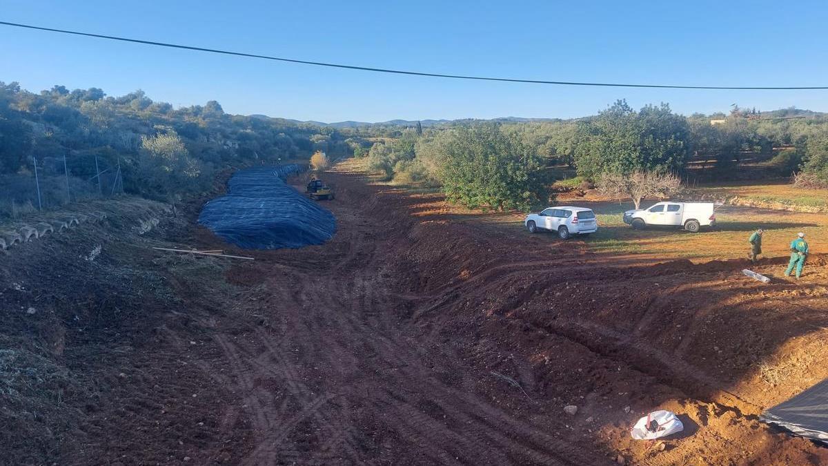 La CHJ ha retirat el canyar en el barranc de la Tossa i ha instal·lat una malla geotèxtil per a recuperar la flora local.