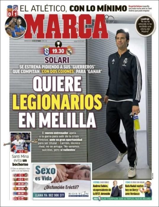 Portada MARCA miércoles 31 de octubre 2018