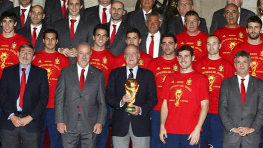 La selección, con Don Juan Carlos en la Zarzuela.