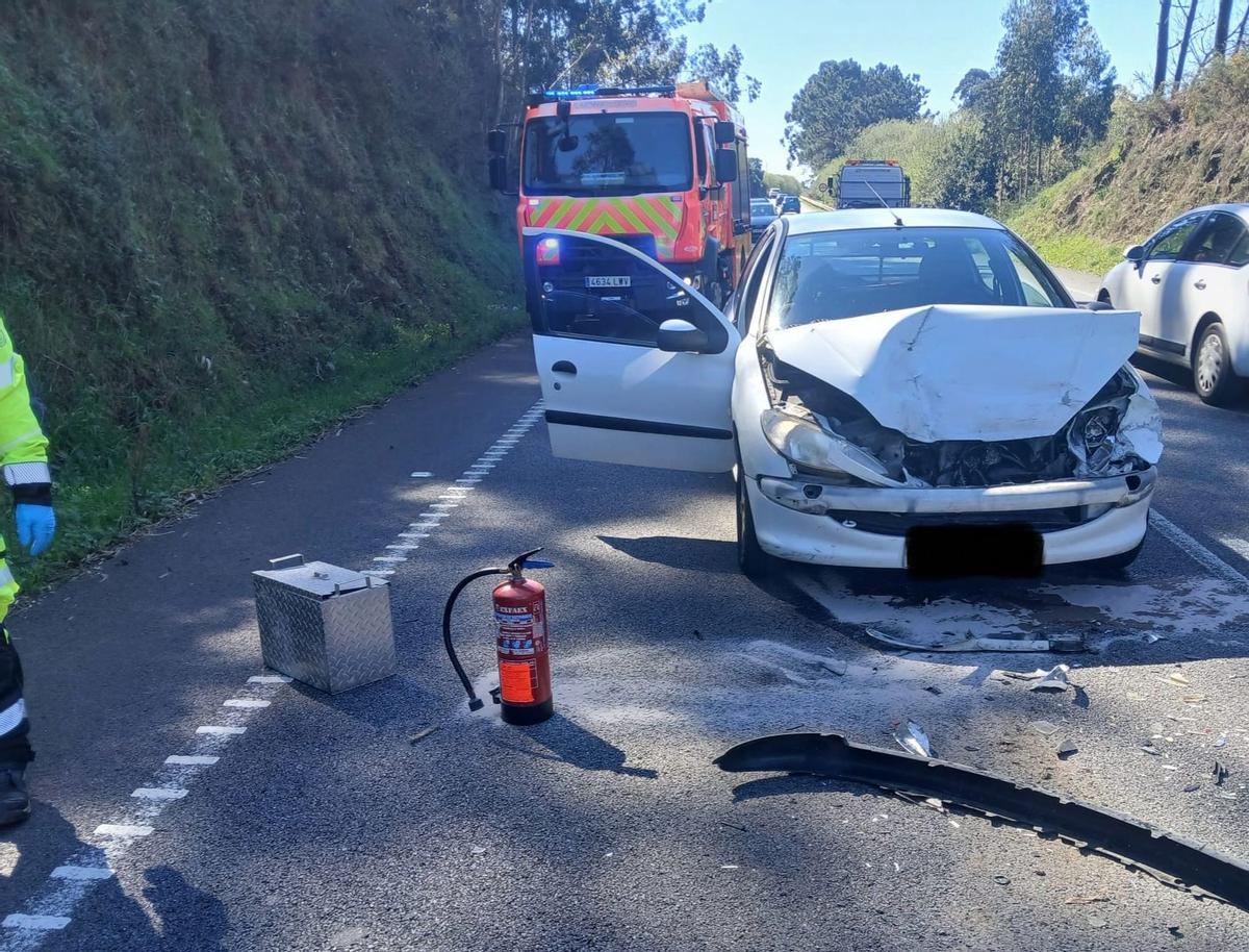 Imagen del accidente de tráfico en Bamio.