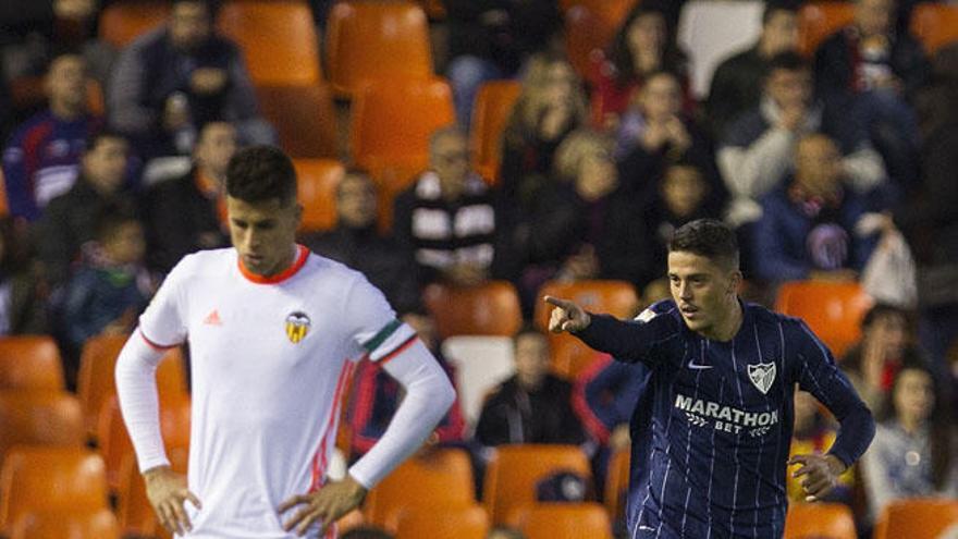 Fornals celebra tras marcar ante el Valencia.