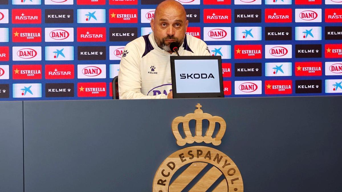 Manolo González, este sábado en el RCDE Stadium.