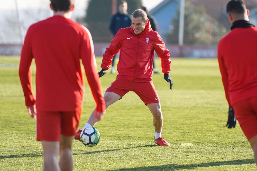 Entrenamiento del Sporting en Mareo.