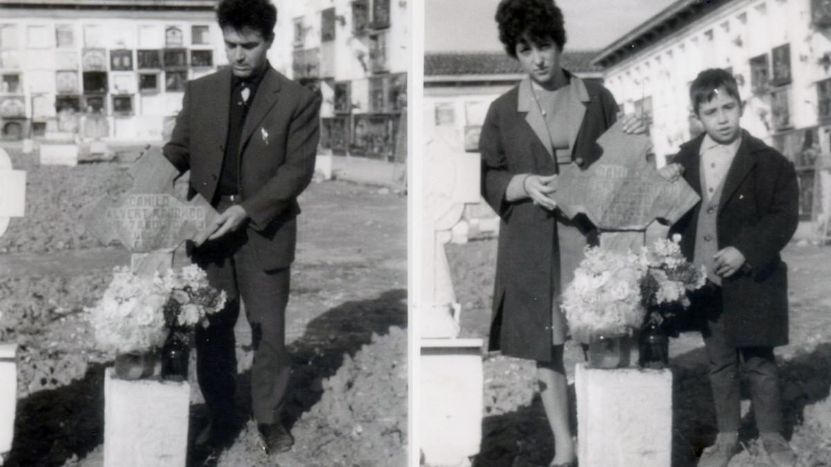 Las dos imágenes de 1965 que han permitido encontrar la fosa de los fusilados en el cementerio de Gandia
