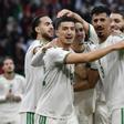 Jugadores de Argelia celebran un gol durante la Copa Africana de Naciones