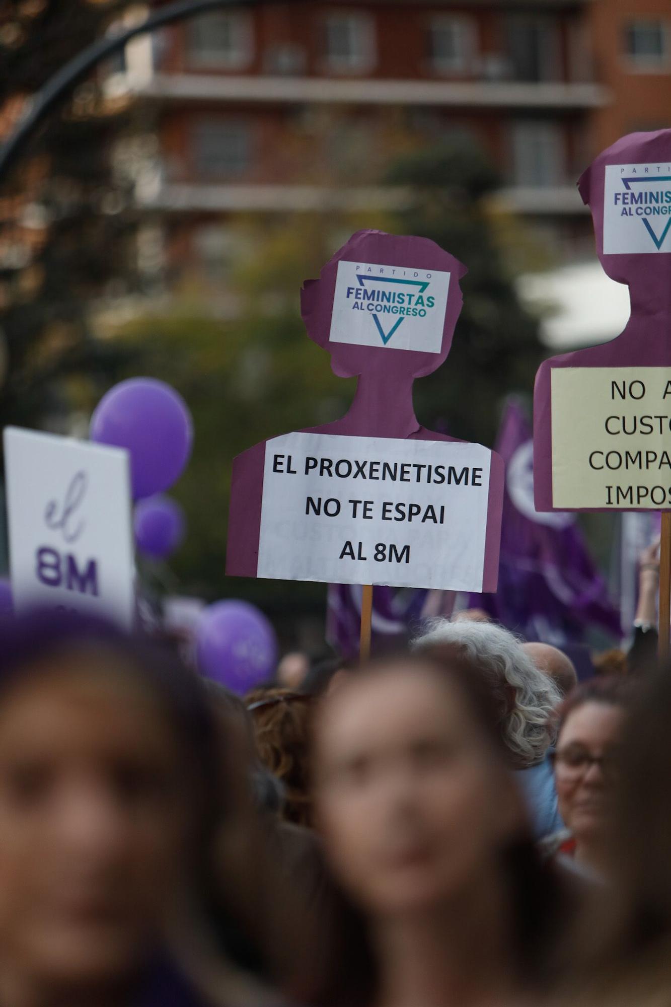 La manifestación de la Coordinadora Feminista de València para celebrar el 8 M