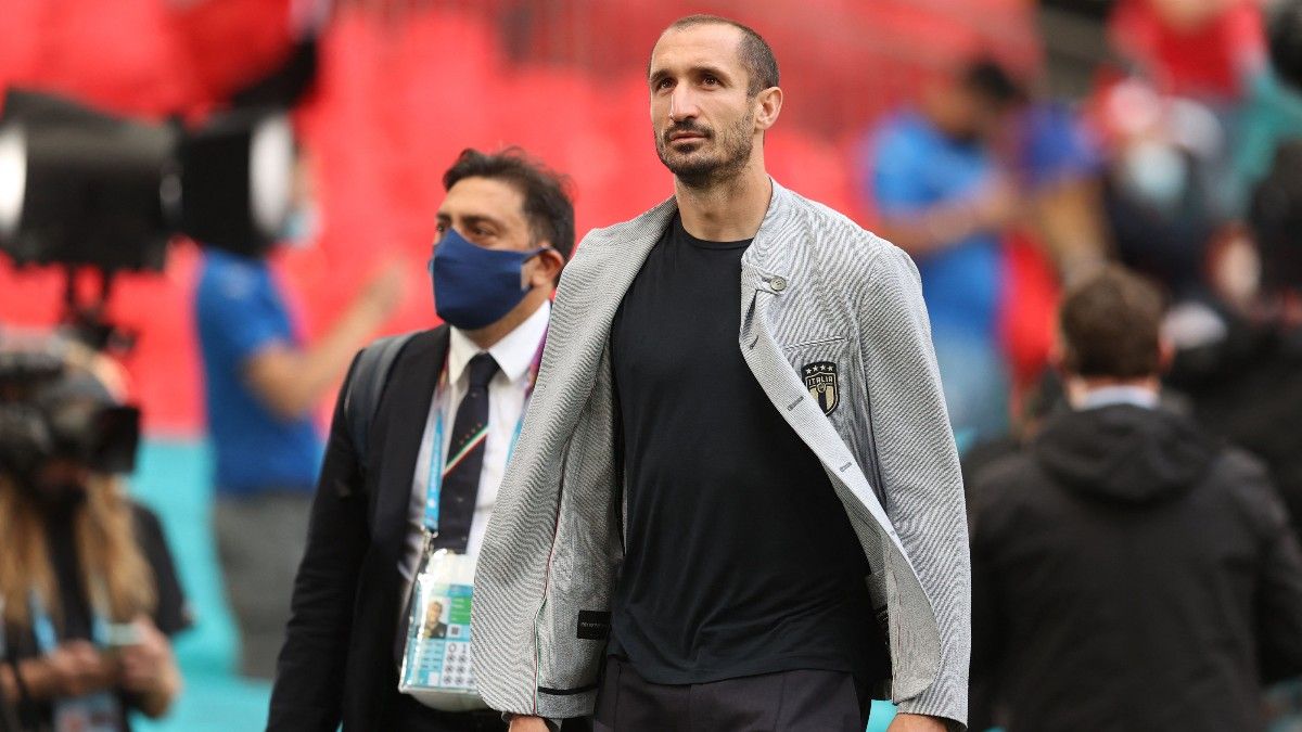 Chiellini, momentos previos a un partido de la Euro 2020