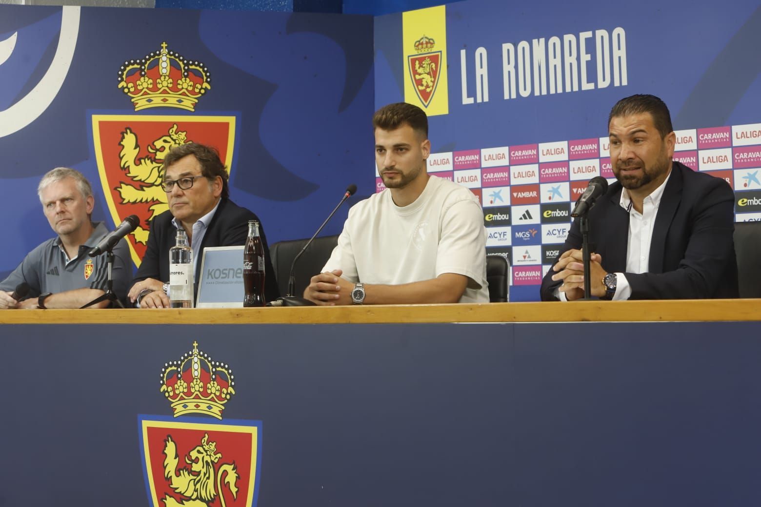 El Real Zaragoza presenta a Maikel Mesa, Lecoeuche y Bakis