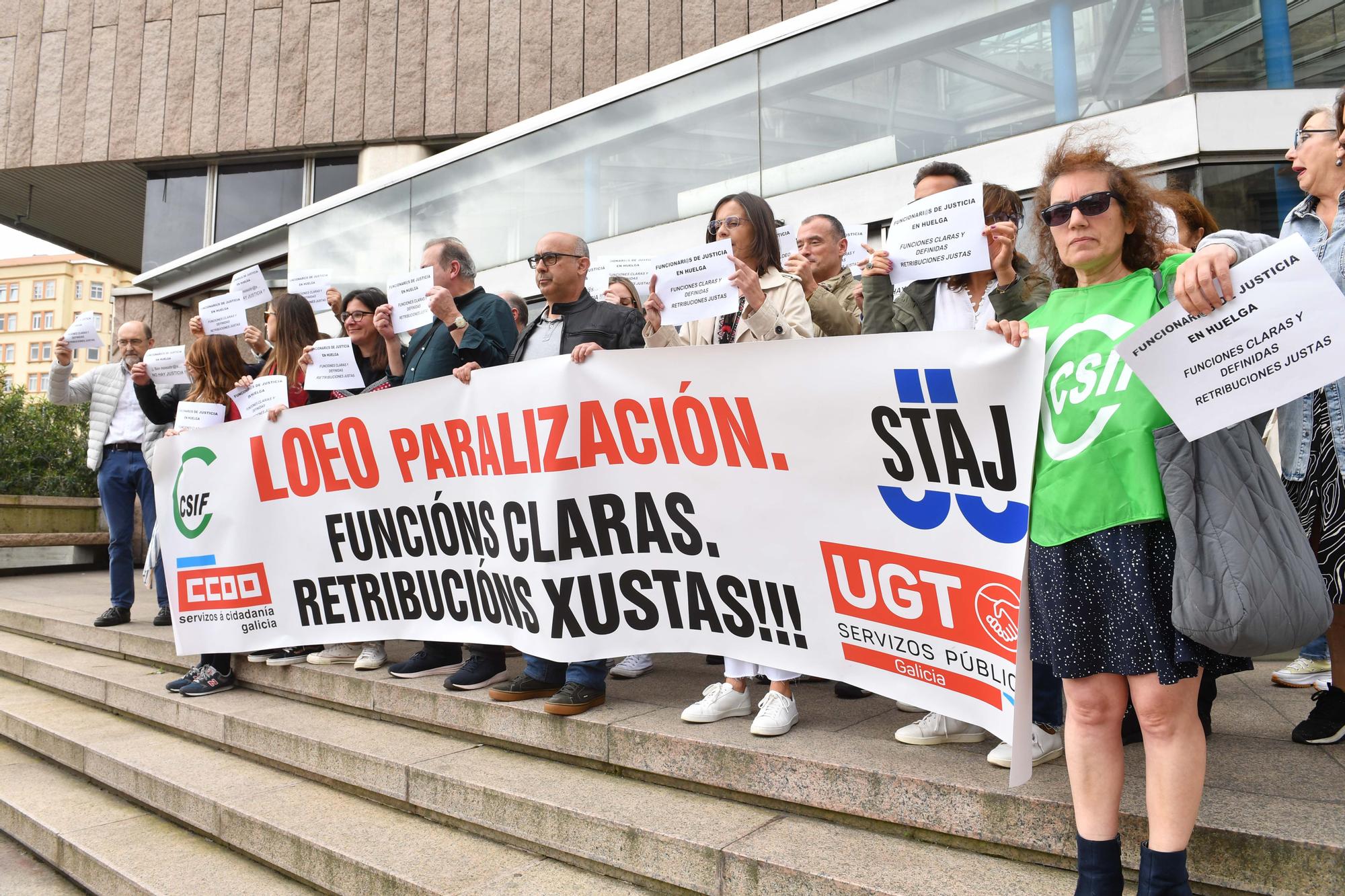Manifestación de los funcionarios de Justicia en A Coruña