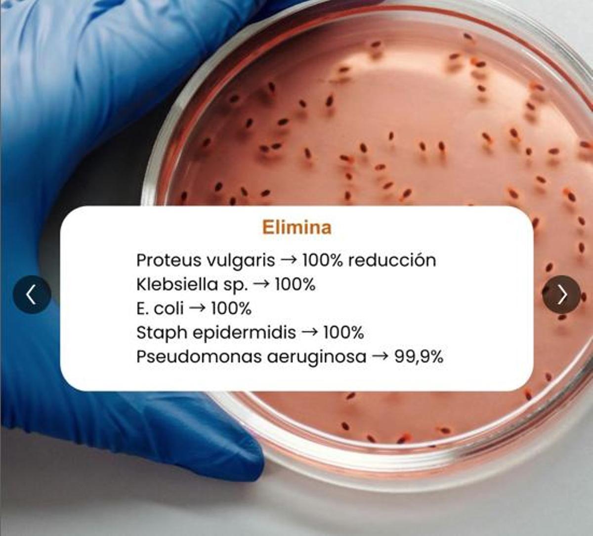 El laboratorio del Centro de Innovación Aitex (Asociación de Investigación de la Industria Textil y Cosmética acredita que el tejido patentado con el que Abriil fabrica sus prendas, y que ha conseguido certificado de producto sanitario, logra eliminar bacterias y hongos.