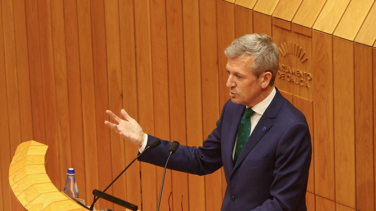 Rueda, este miércoles, en el debate sobre el estado de la autonomía.