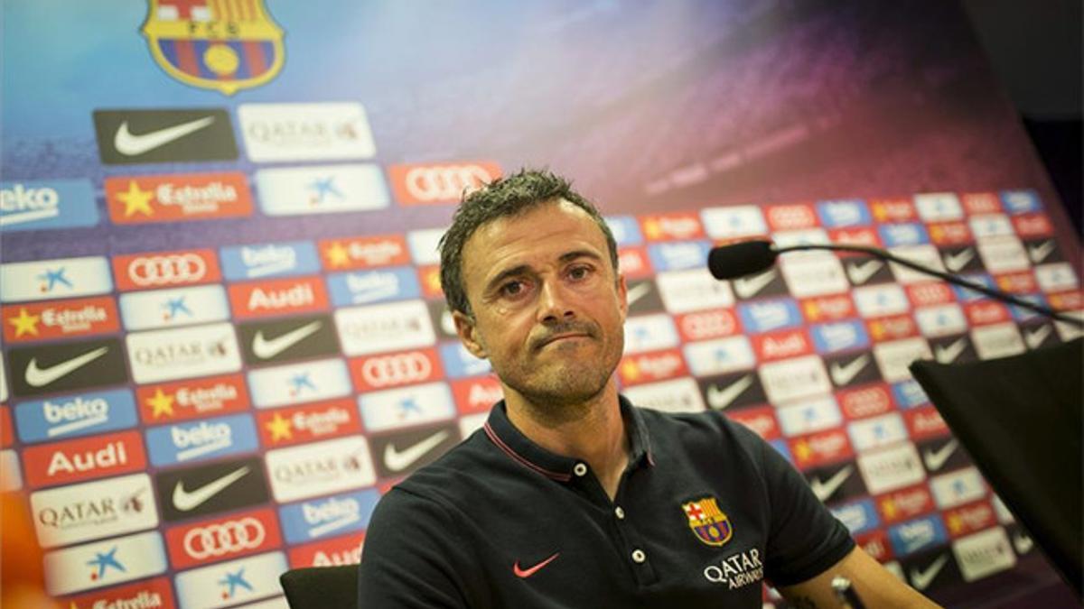 Luis Enrique en la sala de prensa de la Ciutat Esportiva del Barça