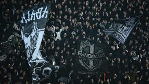 La afición del PAOK, en el encuentro de Europa League frente al Betis del pasado jueves