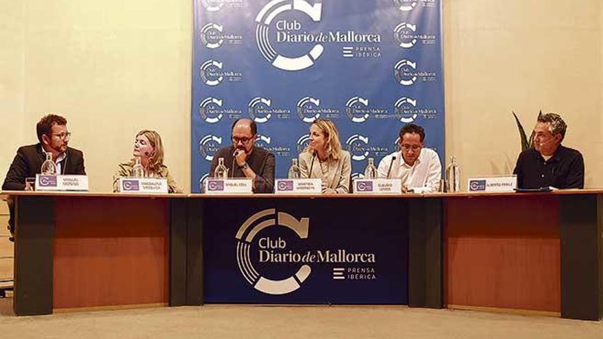 Moñino, Mesquida, Coll, Miserachs, Lemos y Fraile ayer en el Club Diario de Mallorca.