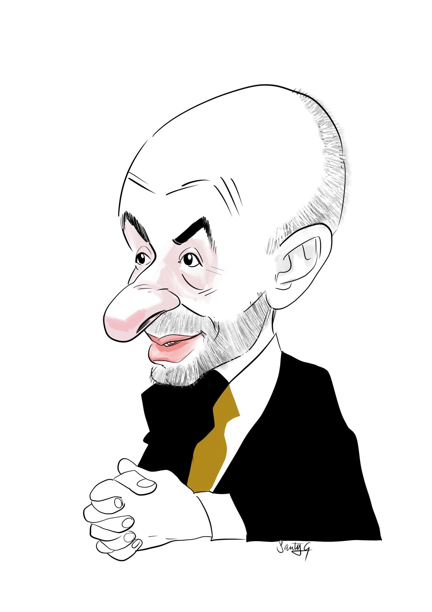 Caricatura de Óscar García Maceiras.