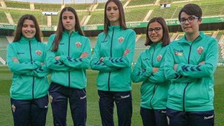 Las cinco jugadoras del Elche que participarán en el Campeonato de España