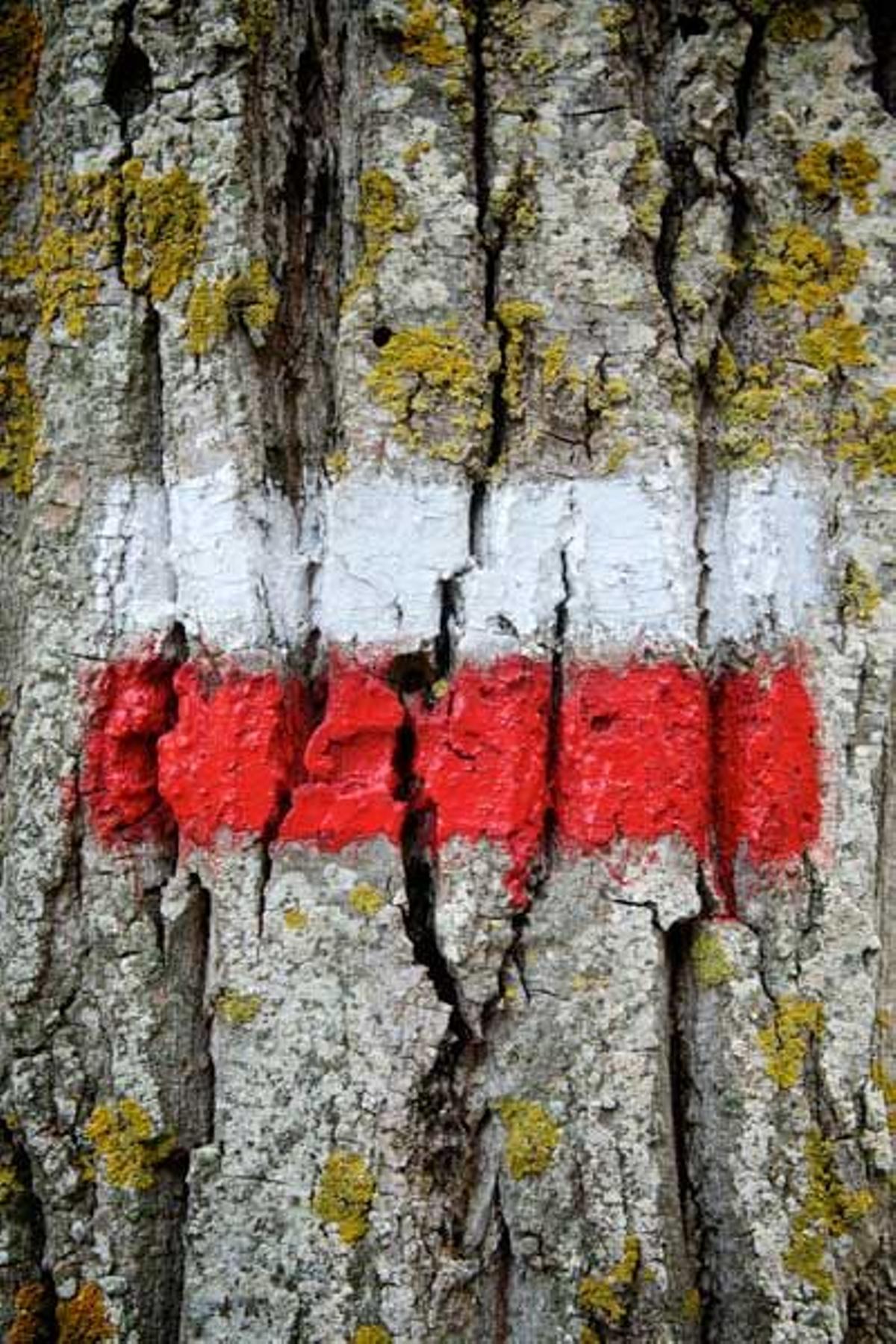 Primera marca que se pintó en España de un sendero GR-7