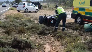 Herido grave un motorista en un accidente en Albentosa