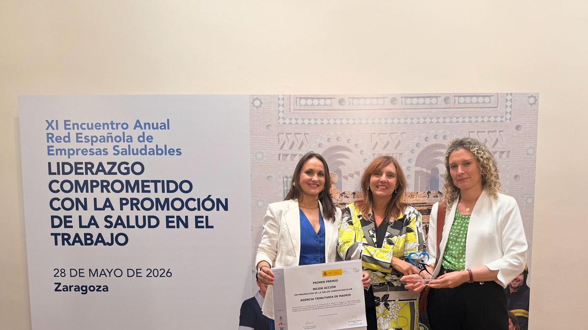 La Agencia Tributaria de Madrid recibe un premio por su compromiso con la protección de la salud de su personal.