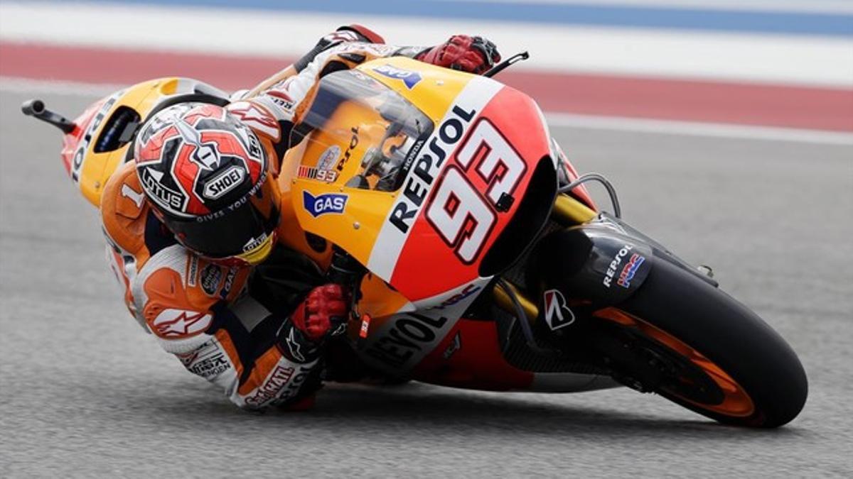 Marc Márquez, en plena acción en Austin.