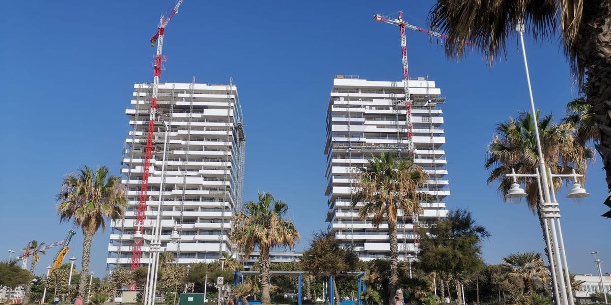 Málaga Towers en construcción. Principios de julio de 2023.