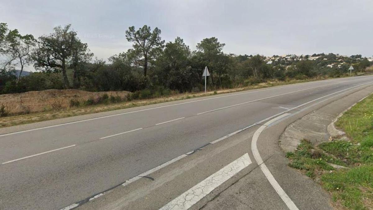 El punt on es va produir l'accident de trànsit de la C-63 a Lloret de Mar.