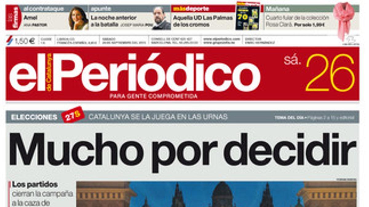 La portada de EL PERIÓDICO