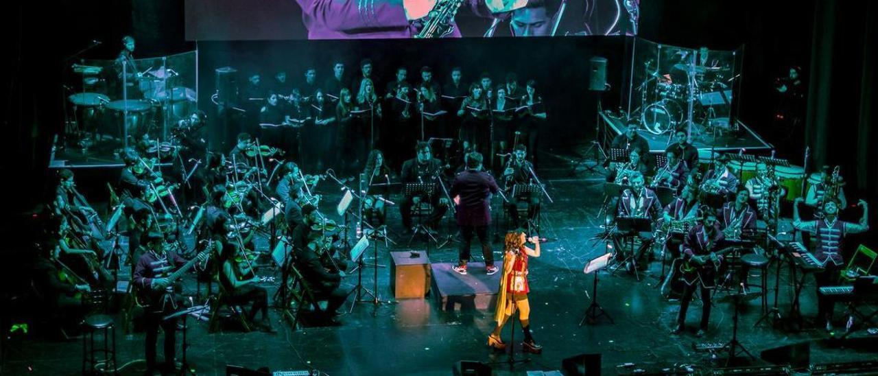 La Power Up Orchestra, durante uno de sus shows