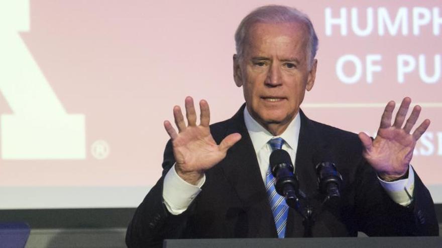 Joe Biden durante la rueda de prensa que ha ofrecido.