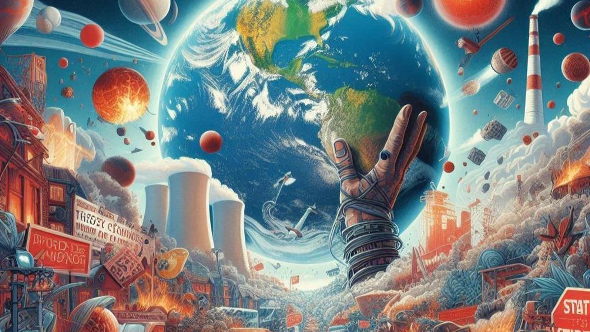 Recreación artística de la alerta roja planetaria decretada por los científicos.
