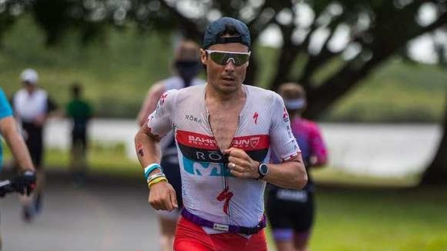 Javi Gómez Noya, en el segmento de carrera a pie.