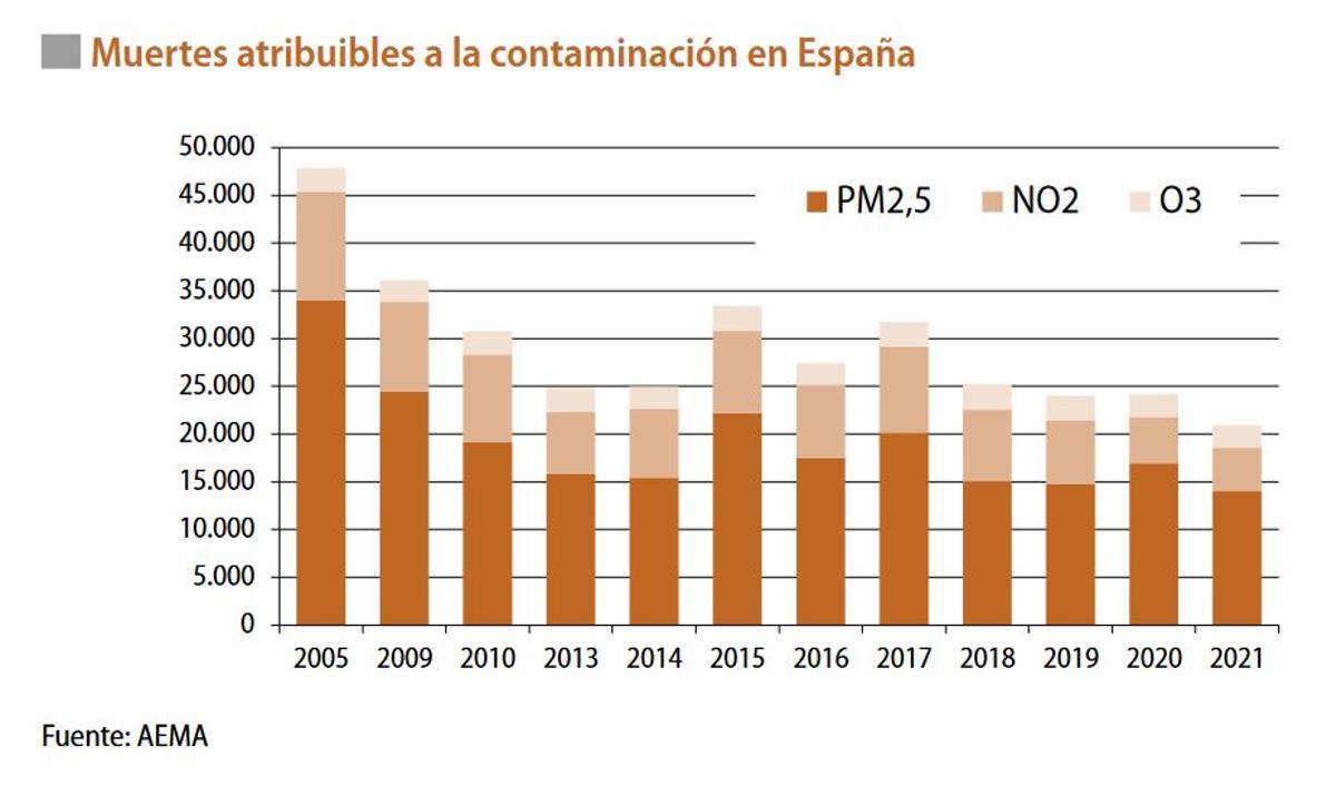 Muertes por contaminación en España